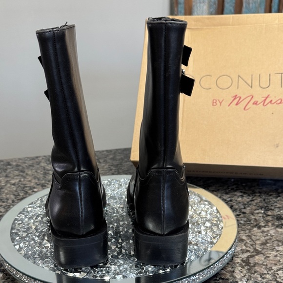 Coconuts by Matisse Basil Black mid calf Buckle moto Boots NEW 6 - Picture 9 of 17